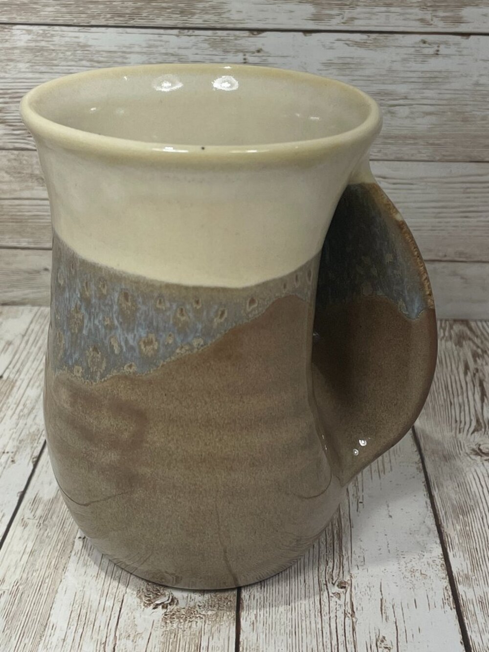 NEHER Clay In Motion Pottery Mug Handwarmer Coffee Cup Right Hand Desert Sand